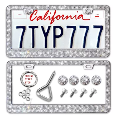 Cross-Border Crystal Diamond License Plate Frame, License plate holder/license plate holder