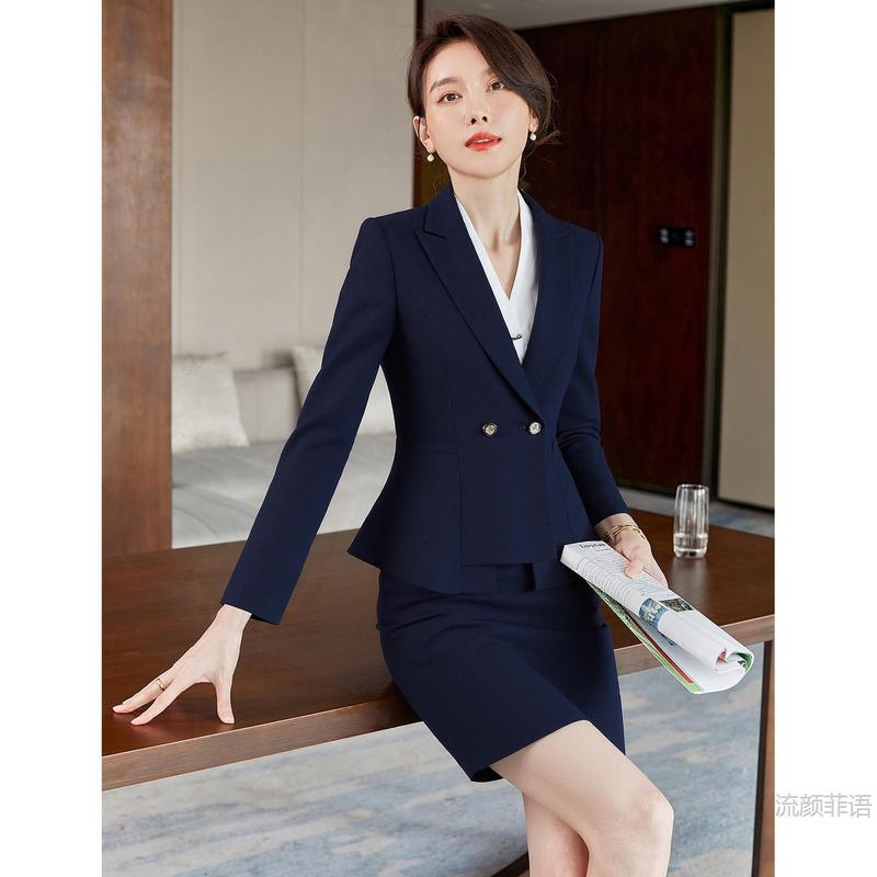 秋冬季职业装套装女OL气质酒店前台接待美容院售楼部珠宝店工作服|undefined