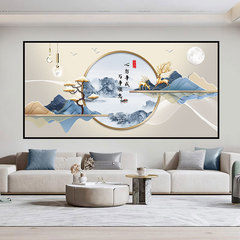 客厅沙发背景墙办公室自粘画贴画装饰画新款轻奢新中式大气高级感