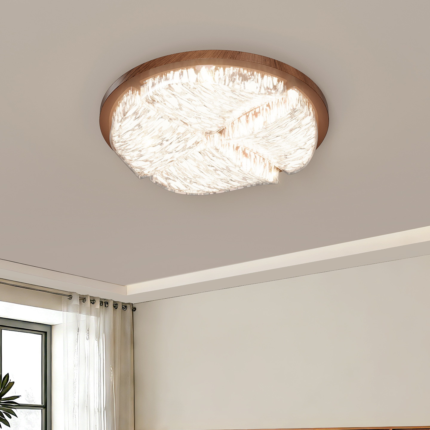 Gran vista jardín lámpara de techo de la sala de estar retro lujo ligero sentido de alto nivel 2026 nuevo dormitorio toda la casa lámpara Zhongshan 293L