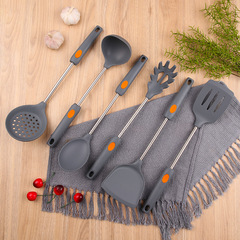 Silicone kitchen utensils 304 stainless steel small tube non-stick spatula spoon scoop spaghetti grab household kitchen kitchen utensil set