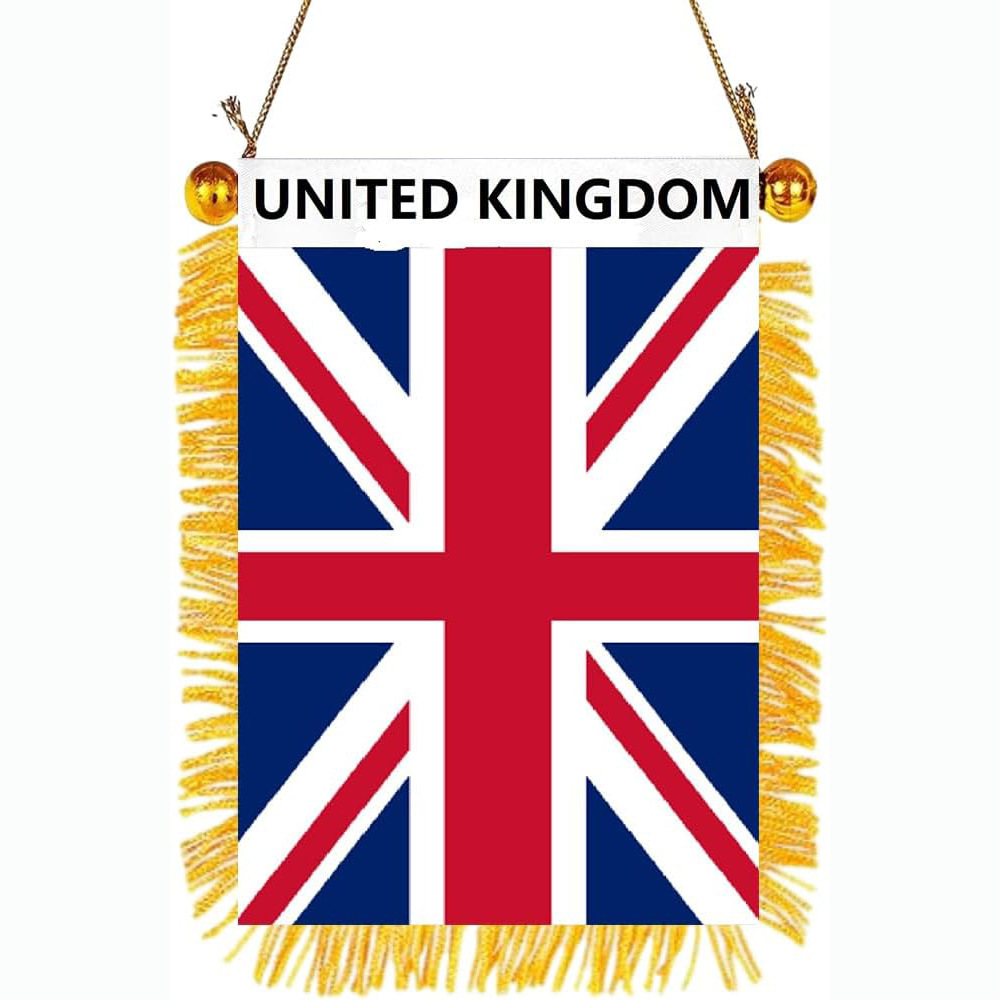 Ventana con flecos, ventosa, pequeña bandera colgante, mini bandera, espejo retrovisor de coche, decoración de la bandera nacional, color nacional, pequeño banderín