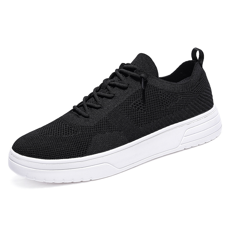 Breathable Flyknit Men's Skateboarding Sneakers Thick Sole Shoes_voghion.com