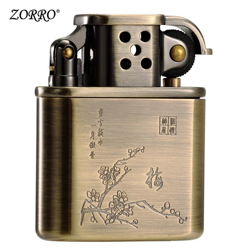 Zorro Original Genuine Old Nine Gates Z506 - Pure Copper Kerosene Windproof Lighter with Hollow Retro Flint Wheel Zorro Original Genuine Old Nine Gates Z506 - Pure Copper Kerosene Windproof Lighter with Hollow Retro Flint Wheel