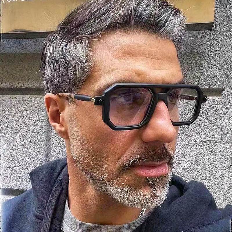 Hombres Casual Geométrico Ordenador Personal Cuadrado Gafas De Sol display picture 1