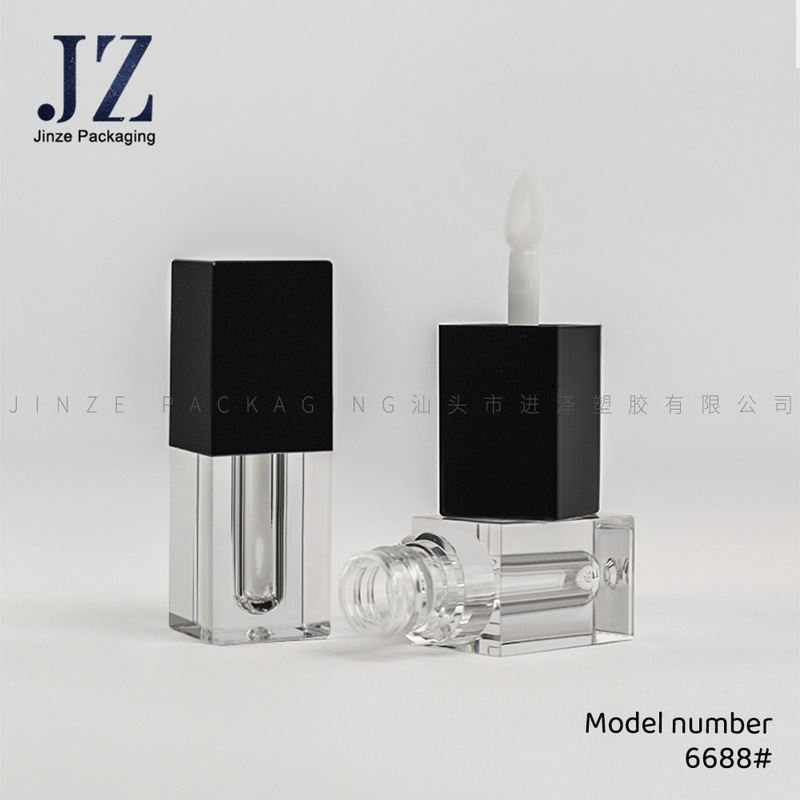 Jinze スポットスクエアブラックミニリップグレーズチューブリップグロスチューブ 1.3 ミリリットルプラスチック空チューブ包装材|undefined