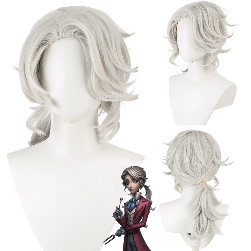 Blue Gold Fifth Personality Composer Frederic Light Cream Style Ponytail Cos Wig