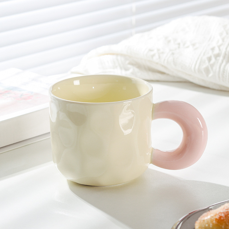 奶马克杯带盖勺可爱女生高颜值陶瓷咖啡杯子情侣办公室早餐杯夷陵|undefined