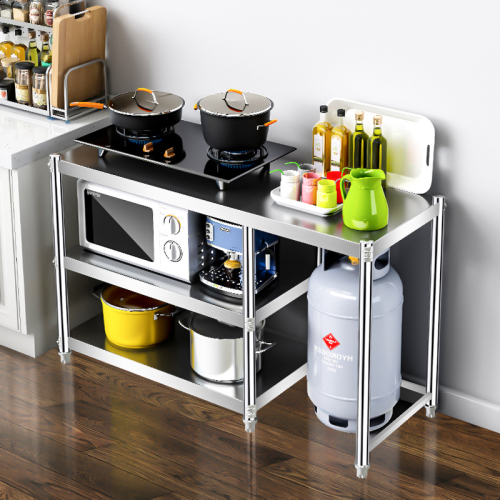 Wholesale gas rack floor-standing kitchen cabinet shelf storage rack stainless steel cabinet countertop storage dining cabinet