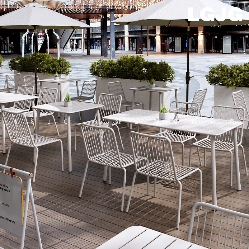 Courtyard Leisure Area Public Area Outdoor Table and Chair Set Milk Tea Shop Cafe Commercial Catering Outdoor Dining Table and Chairs