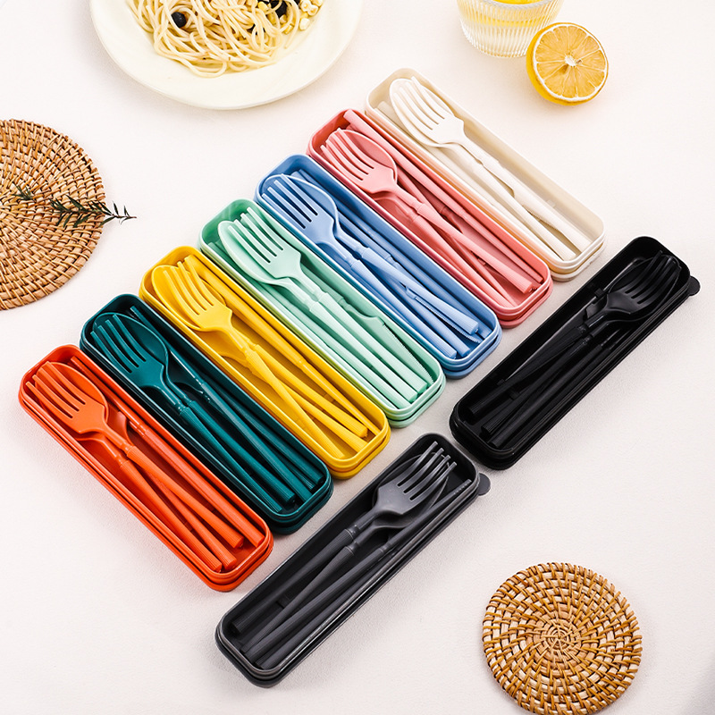 プラスチック家庭用食器袋卸売ポータブルPPナイフ、フォーク、スプーン、箸4点セット子供と学生のためのコンプリートセットAmazon|undefined