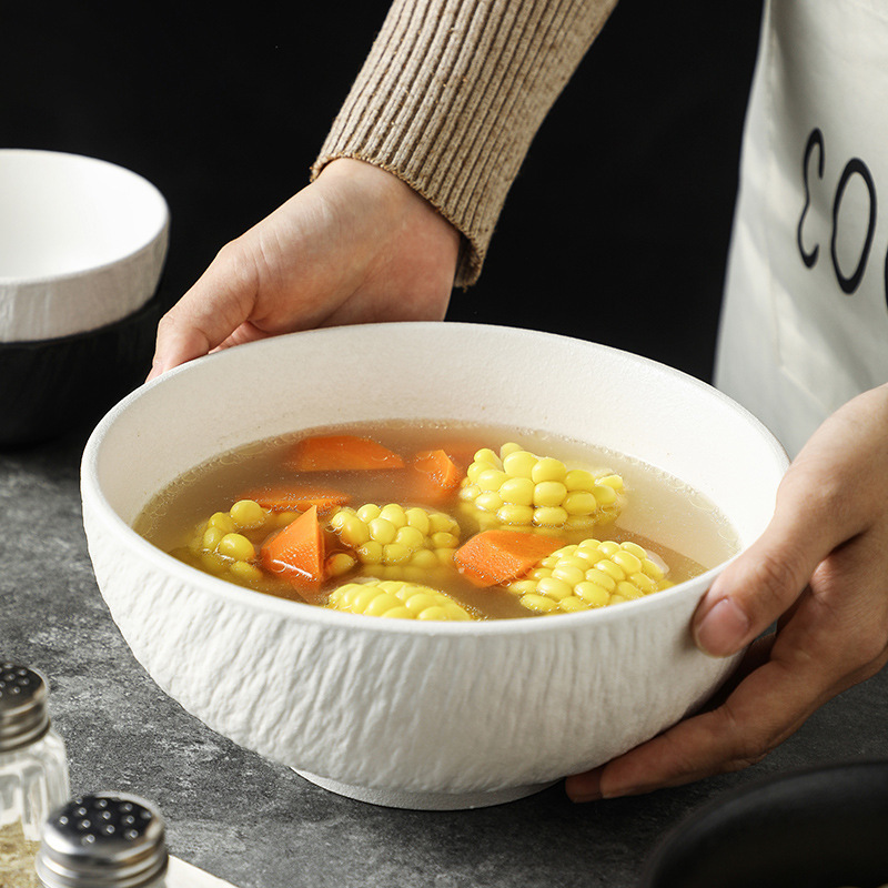 Bowl Japanese Rice Bowl Household Soup Bowl Rock Rice Bowl Ceramic Bowl Dessert Bowl Simple Tableware Frosted Good-looking Small Bowl