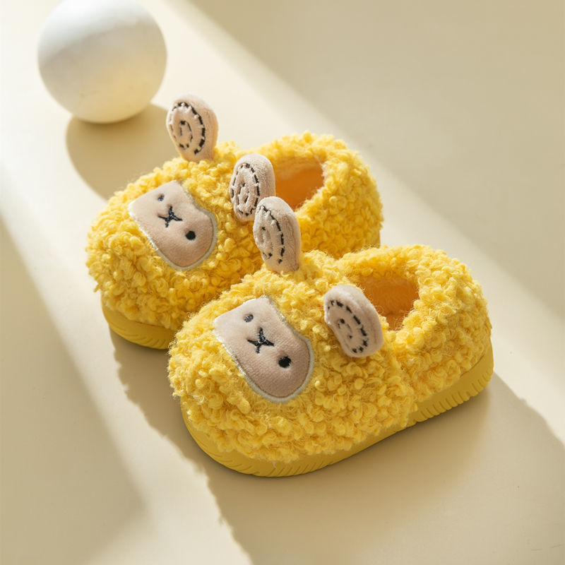 Zapatillas de algodón para niños para interiores, bolsas de lana lindas, zapatillas de algodón para niños, niñas, zapatillas de invierno para bebés