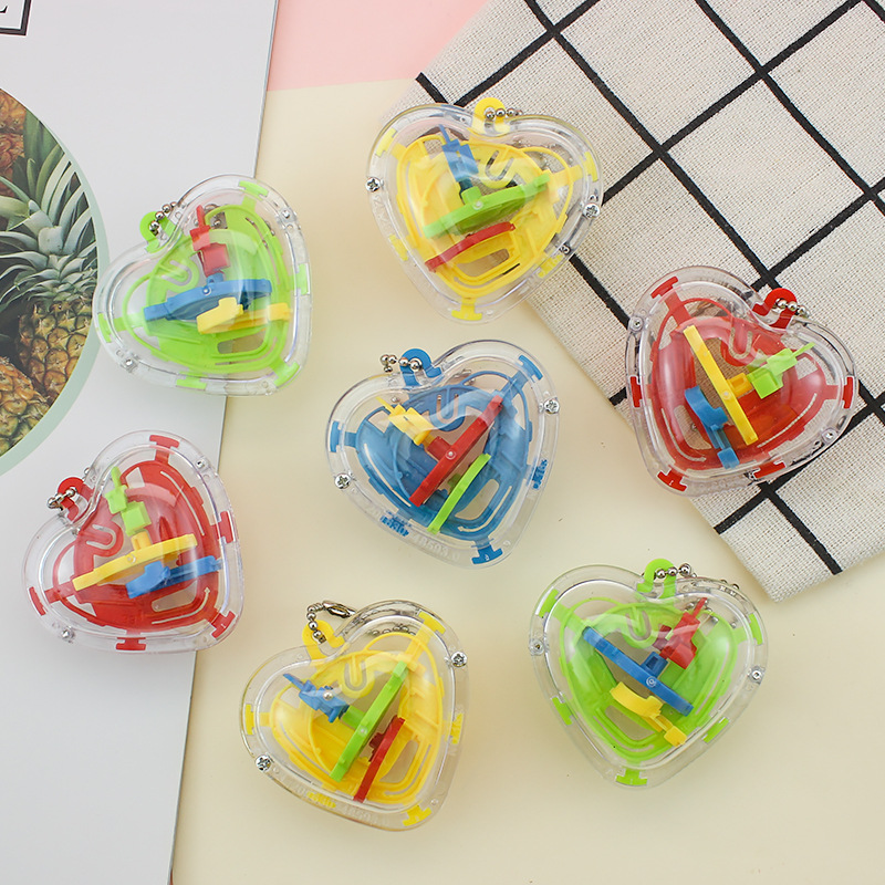Puzzle amor en forma de corazón bola laberinto tridimensional 50 cerrado con llaveras bola laberinto bola bola bola creativa regalos pequeños juguetes al por mayor image 4