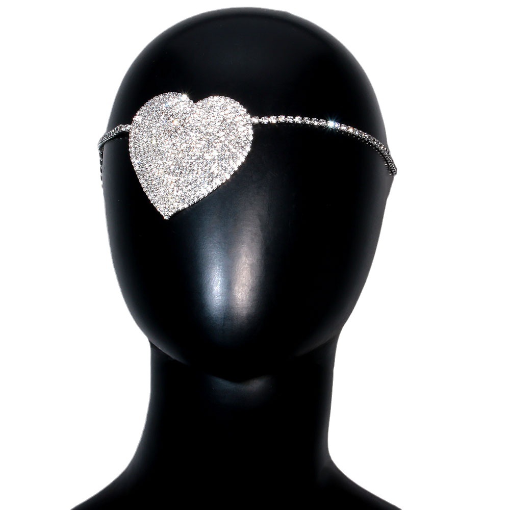 Cross-border tendencia rhinestone máscara exótica completa diamante amor cara joyería Halloween personalidad accesorios máscara