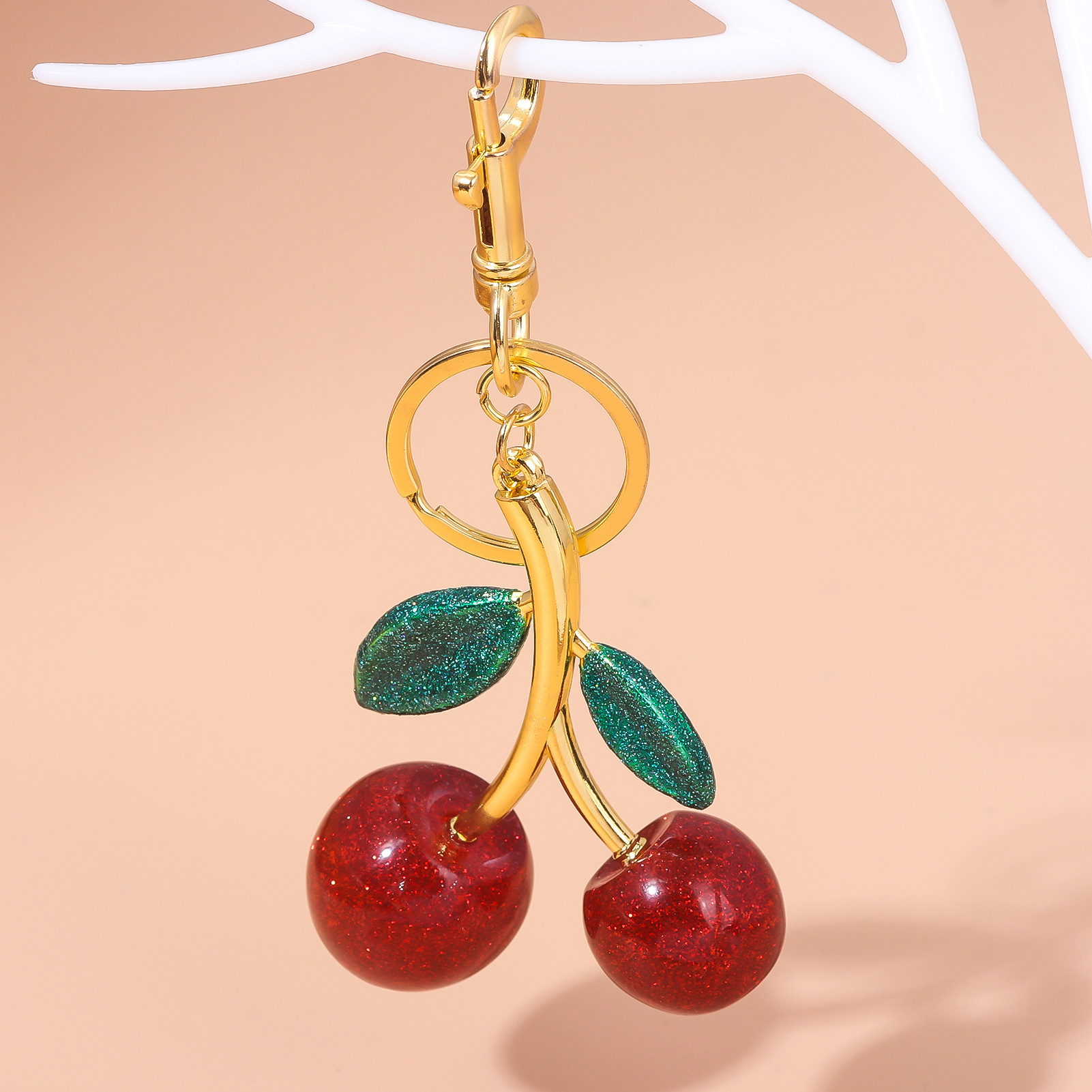 64g Weight Bag Pendant, Keychain Classification 1 Piece Quantity Holiday, Banquet, Travel Occasion Plastic, Resin Material Christmas Festival Cherry Pattern Fruit/Food, Plating Design Elegant, Hip-Hop, Simple Style Style 1 Piece Elegant Hip-Hop Simple Style Cherry Plastic Resin Fruit/Food Plating Christmas Bag Pendant Keychain 44