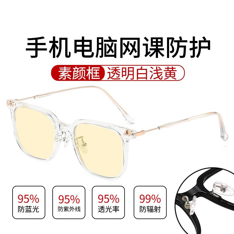 Transparent frame-light yellow lens [blocking 99% blue light]]