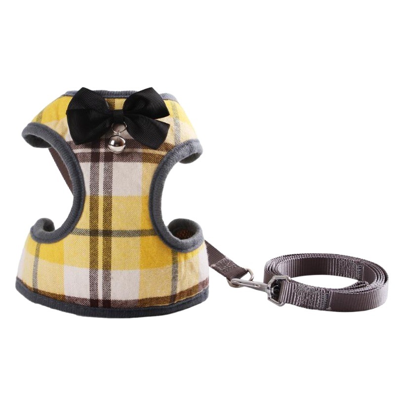Chaleco correa de pecho para mascotas nueva cuerda de tracción para mascotas gato Teddy PET Plaid pecho espalda ventas directas de fábrica
