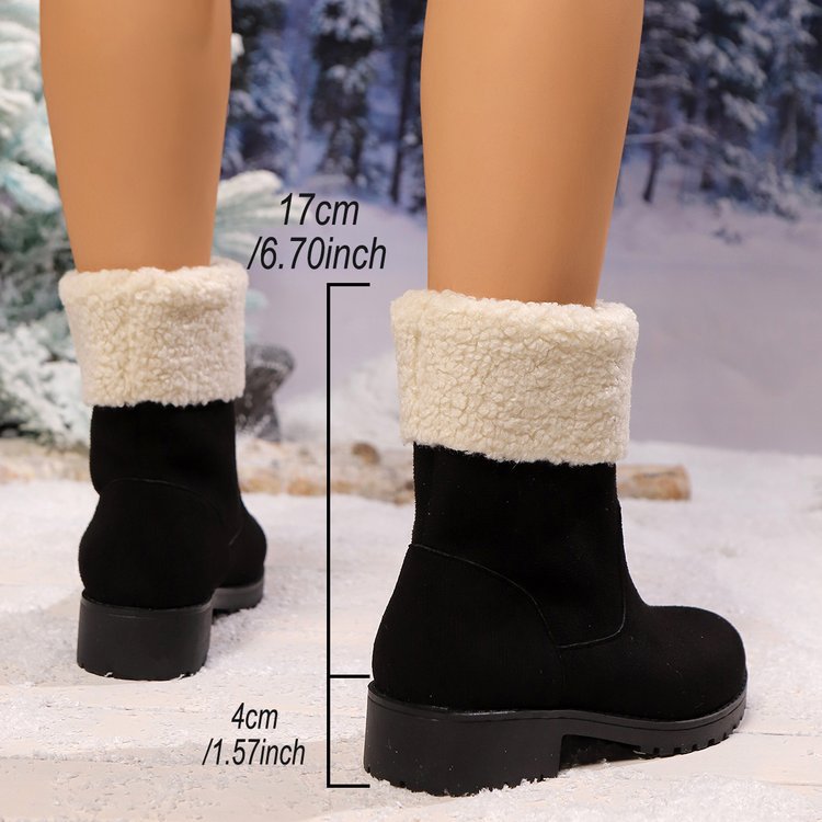 Large-size snow boots female fall and winter new cotton boots female cotton shoes_voghion.com