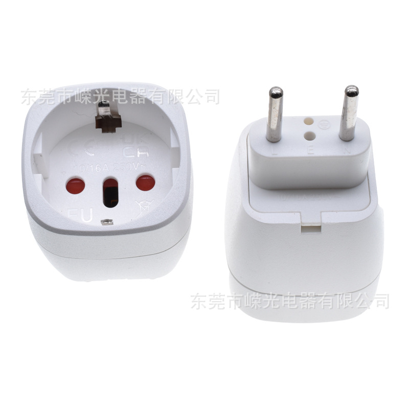 SD-9C 欧式转换头嵌入式椭圆形转换器德国韩国法国旅行插头适配器