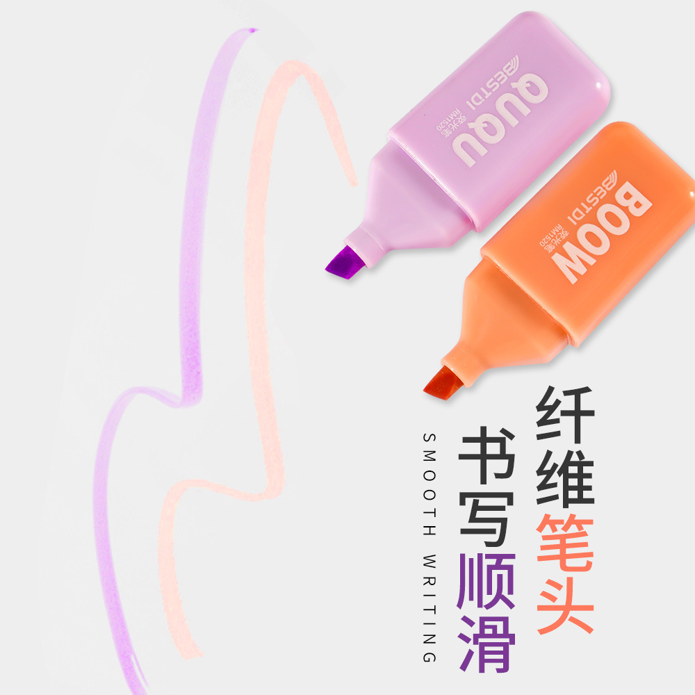 Nuevo conjunto de mini resaltador para estudiantes cuentas de dibujos animados graffiti pluma resaltador clave marcador