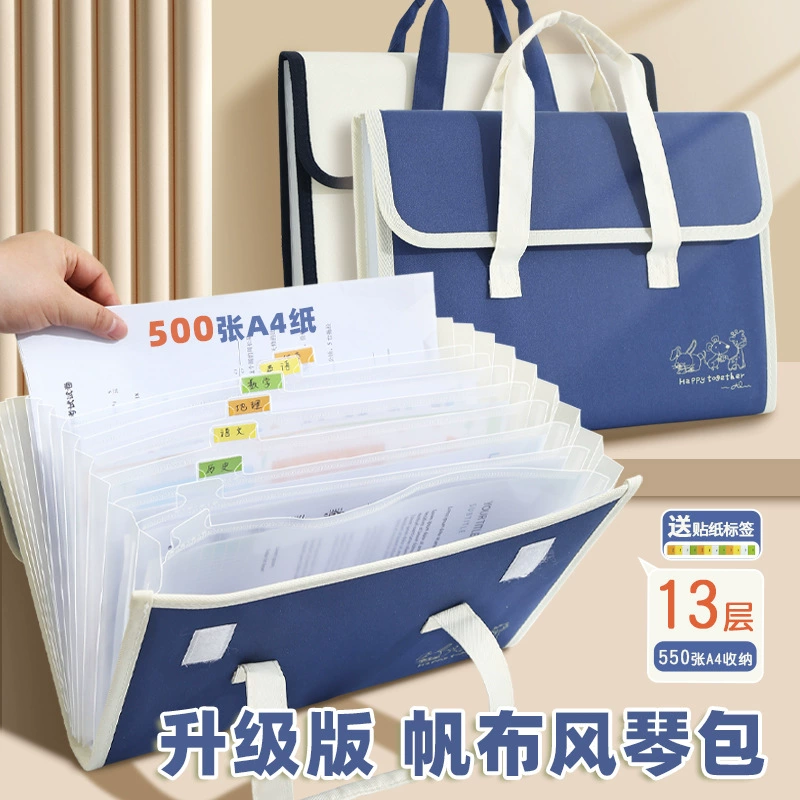 Capacious multilayer handheld organ for folders, folder, storage bag, for secondary school