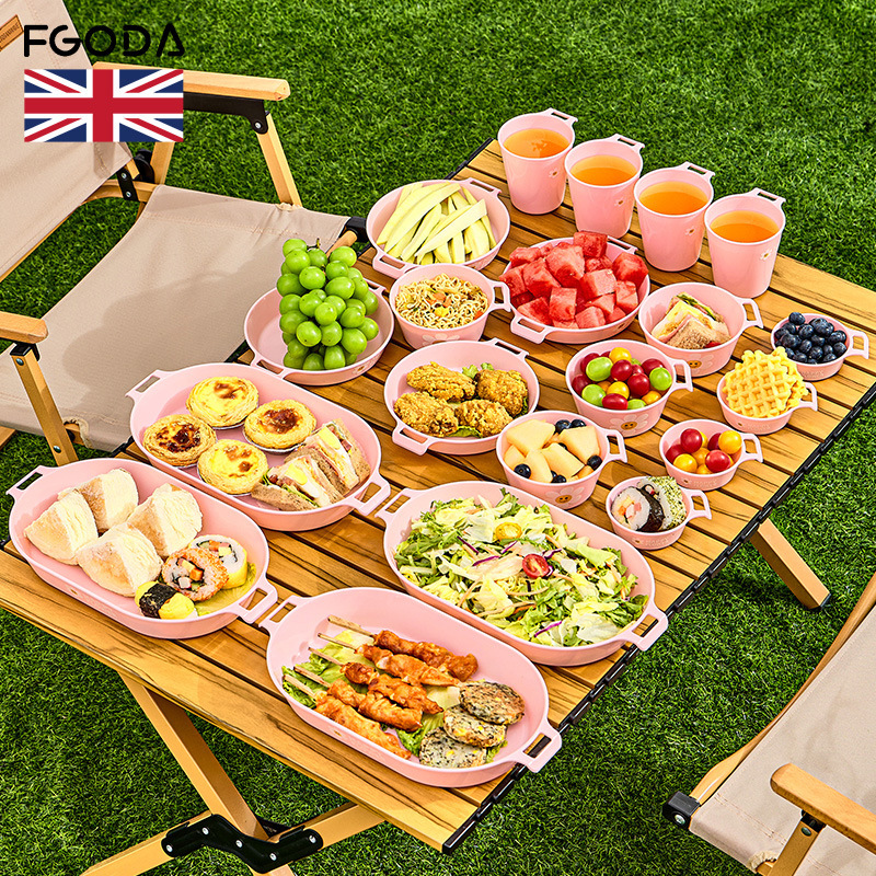 Outdoor Dinner Plate Portable Camping Tableware Set Picnic Snack Plate Picnic Serving Plate Round Plate Tray Outdoor Dinner Plate Portable Camping Tableware Set Picnic Snack Plate Picnic Serving Plate Round Plate Tray