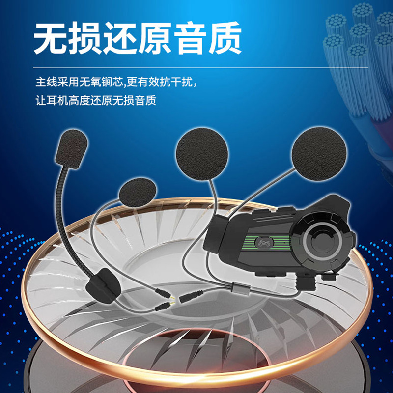 Casco de motocicleta de ciclismo transfronterizo Grabador de auriculares Bluetooth Máquina todo en uno Video HD inalámbrico 2K Walkie talkie