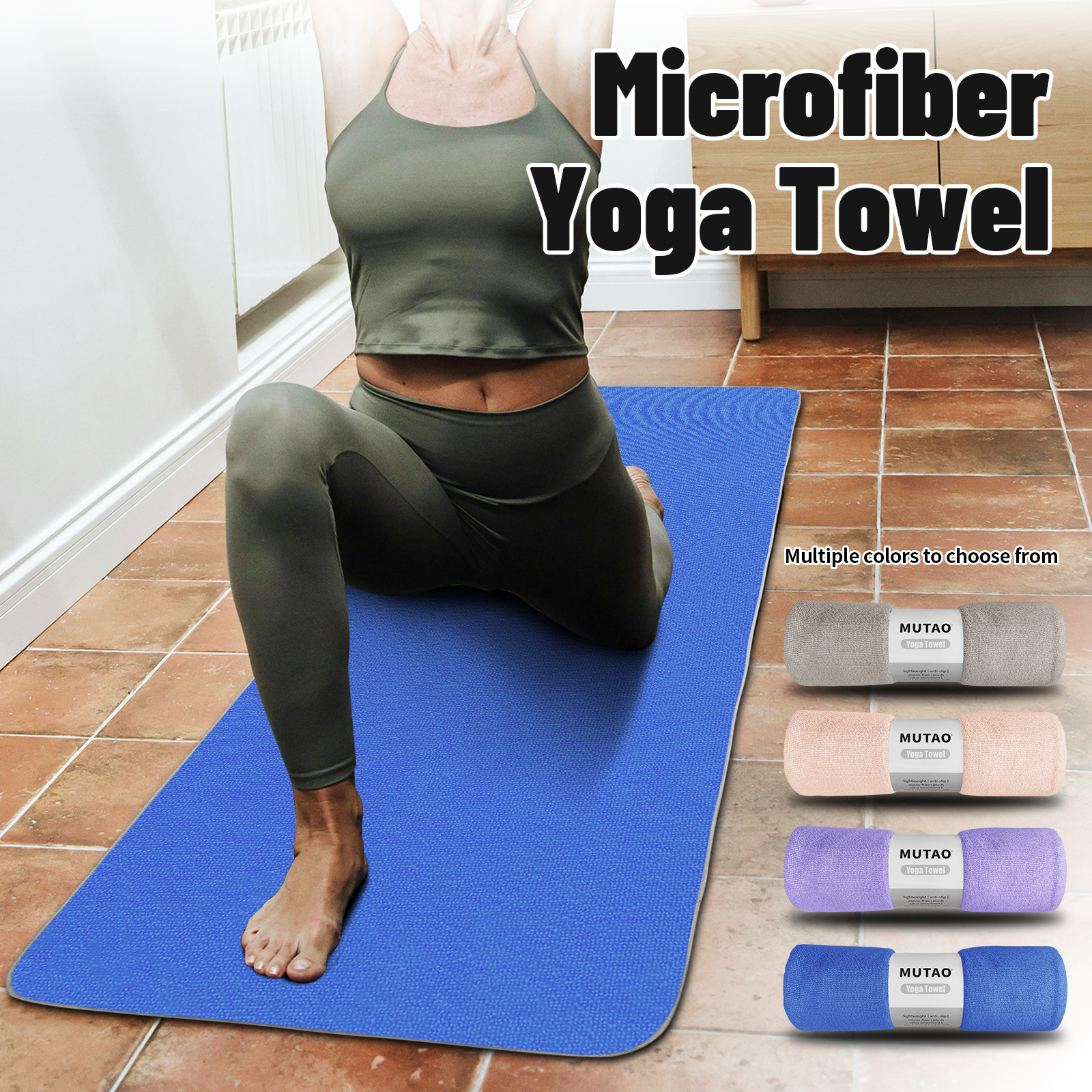 Microfiber terry yoga towel, universal size for Pilates, in stock from manufacturer, hot-selling cross-border