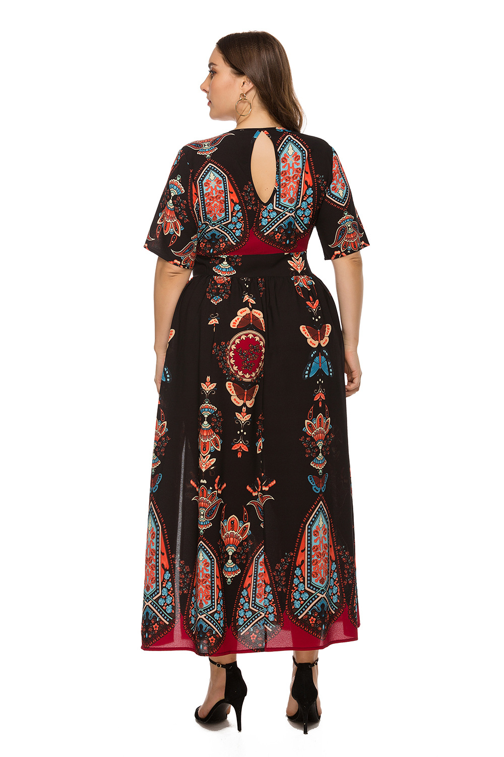 V-Neck Dress Back View