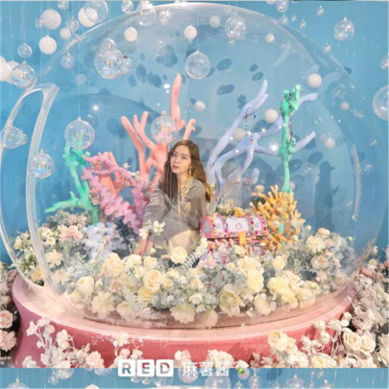 亚克力景观球婚庆道具球制作大号有机玻大半球彩色璃婚庆气氛球