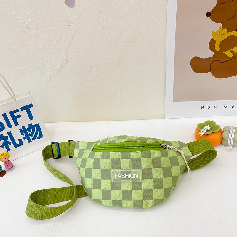 Nuevo estilo tablero de cuadros estilo occidental chico bolsa de mensajero de los niños de moda fresco bolsa de viaje pequeña mochila chica lienzo bolsa de pecho