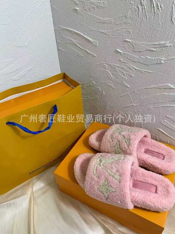驴家毛毛拖鞋女外穿2025增高高级感羊羔毛拖鞋时尚百搭厚底一字拖|undefined