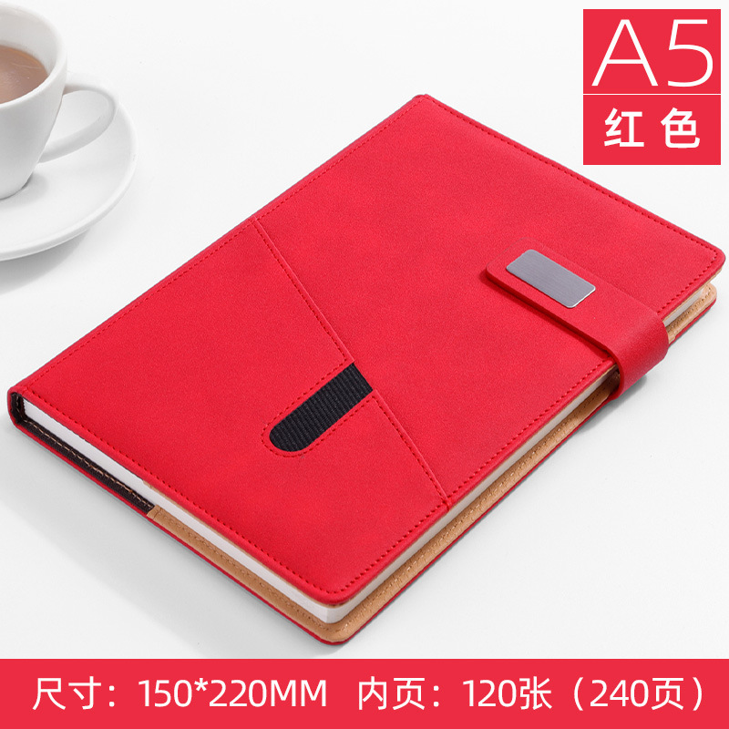 Cuaderno de negocios personalizado LOGO bolsillo de libro grueso botón magnético a5 reunión de oficina creativo cuaderno de notas papelería al por mayor