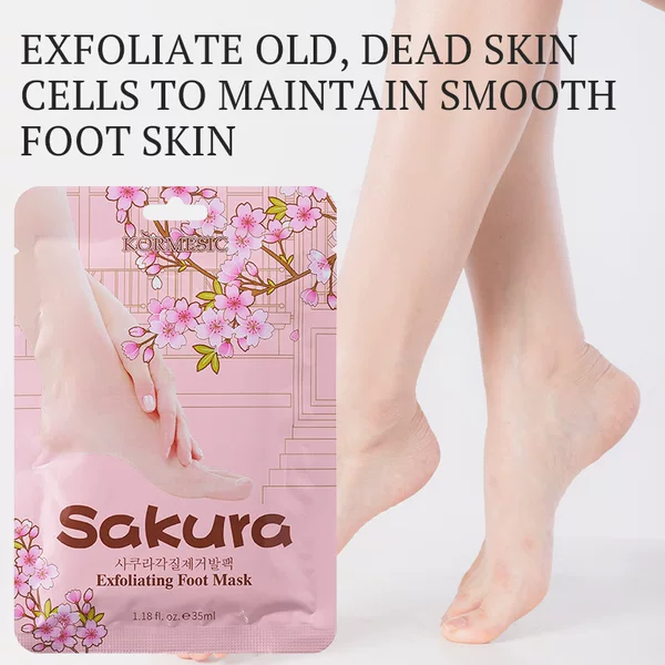 Kormesic Cross-Border Cherry Blossom Hydrating, Moisturizing and Softening Keratin Foot Mask Foot Membrane Amazon Hot Product