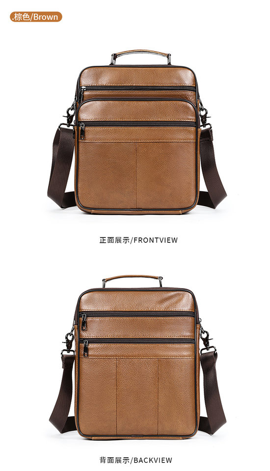 Túi đeo chéo nam da bò thật lớp đầu cao cấp, túi mềm xách tay dung tích lớn, đựng vừa iPad 13 inch — Màu cà phê (Kiểu nhỏ), Màu nâu (Kiểu nhỏ), Màu đen (Kiểu nhỏ), Cà phê (loại lớn) chi tiết 25