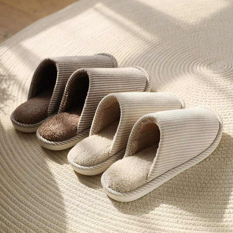 Хлопковые тапочки в японском стиле, зимние теплые мягкие плюшевые домашние Противоскользящие тапочки, женские осенние и зимние оптом