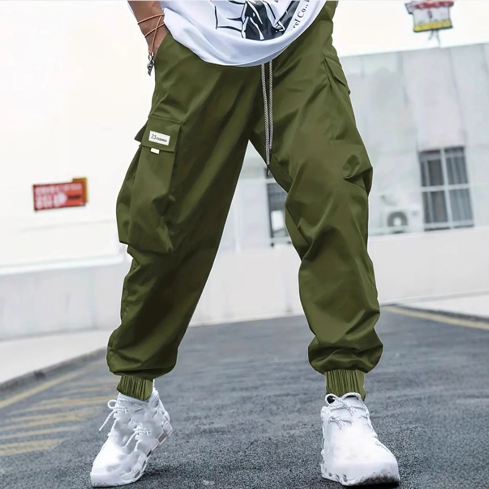 Cross-Border Plus-Size Cargo Pants Autumn Japanese Style Trendy Men's Casual Pants Multi-Pocket Youth Loose Jogger in Stock