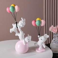 Creative bunny ornaments wine cabinet bookshelf decoration home living room children's room cute accessories housewarming gift