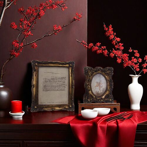 Wholesale European retro art picture frames, living room sofa background wall paintings, French light luxury restaurant bedroom murals