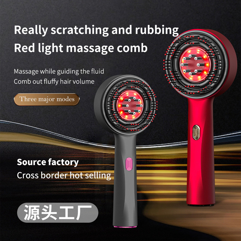 越境頭皮上薬器養髪櫛頭皮揉みマッサージ器導液櫛紅光保護櫛電気マッサージ櫛|undefined