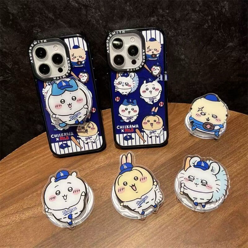 Cute Baseball Jiikawa Suitable for Magsafe Magnetic Holder with Super Strong Adsorption and Retractable Desktop Airbag