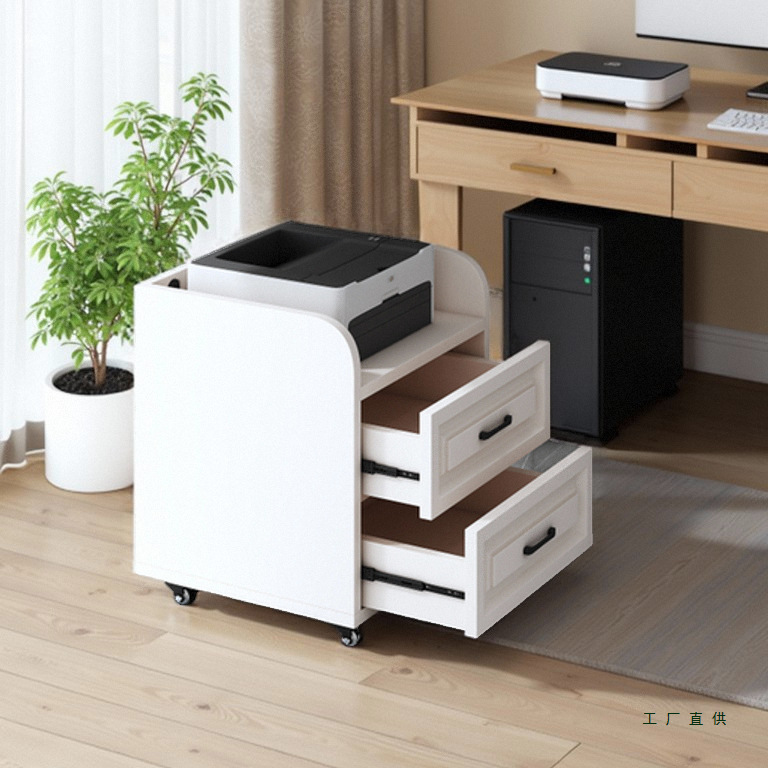 impresora debajo del escritorio estante de almacenamiento ecológico tablero de partículas cajón de doble capa móvil gabinete de archivos de oficina silenciosa corredera de almacenamiento