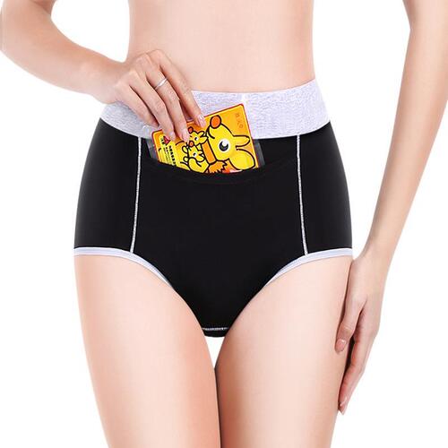 Warm baby pocket menstrual cotton high-waist menstrual pants widened and leak-proof menstrual aunt pants women's underwear