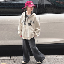 女童外套秋款2025年新款洋气外套套装中大童韩版时髦卫衣裤子套装