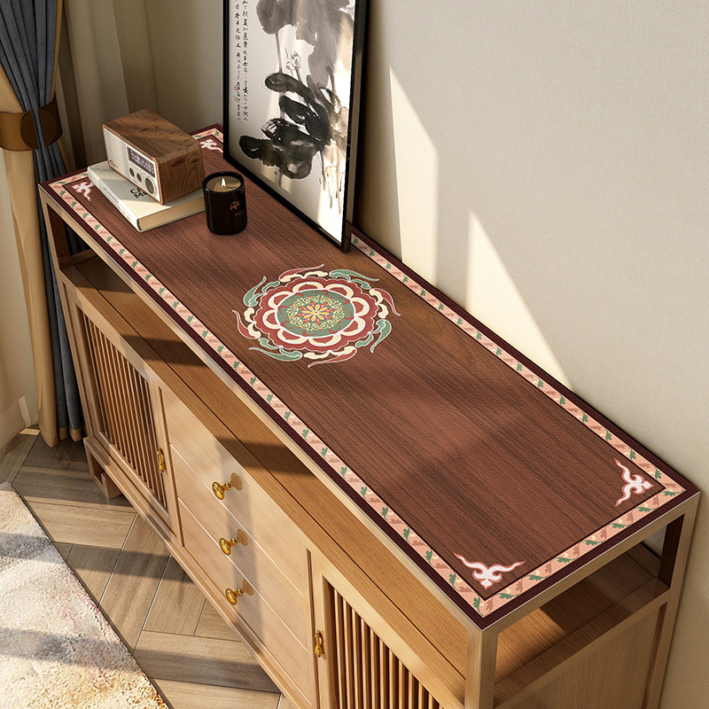 New Chinese Style Table Mat Long Strip Table Fragrant Table Tablecloth Entrance Shoe Cabinet Mat Table Top Protection Mat Cabinet Cover Cloth