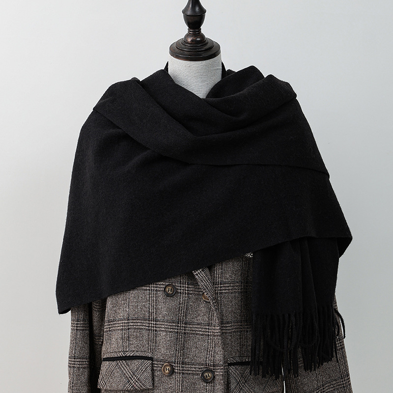 양모 양면 - 블랙 (양면 색상 거의 동일)