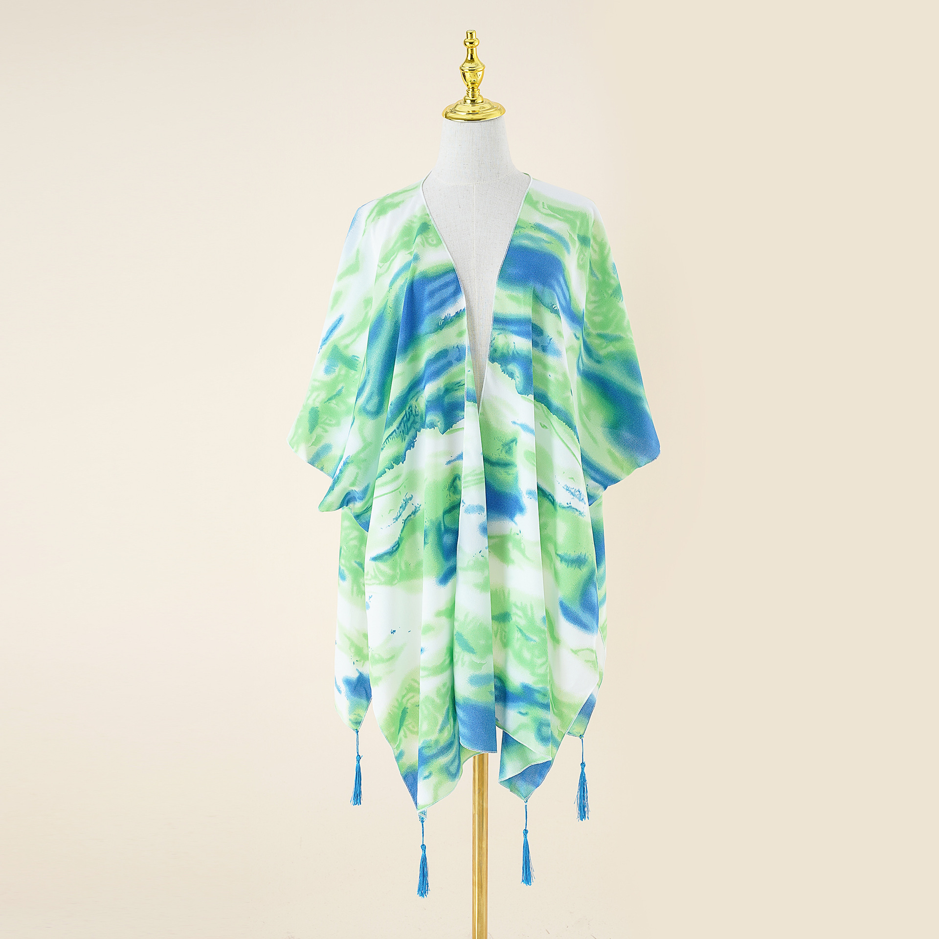 Sanya Seaside wear chiffon cardigan borla Chaqueta de punto medio de verano para mujer nueva blusa de playa al aire libre