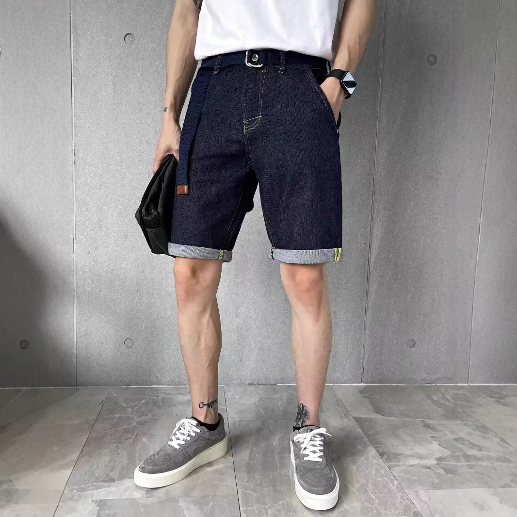 Verano nuevo bolsillo personal jeans pantalones cortos marca de moda hombre pantalones delgados pantalones sueltos