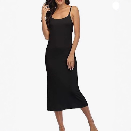 Long Foreign Trade Camisole Dress, Basic Style with Adjustable Thin Straps, Soft Round Neck Nightgown Dress Long Foreign Trade Camisole Dress, Basic Style with Adjustable Thin Straps, Soft Round Neck Nightgown Dress